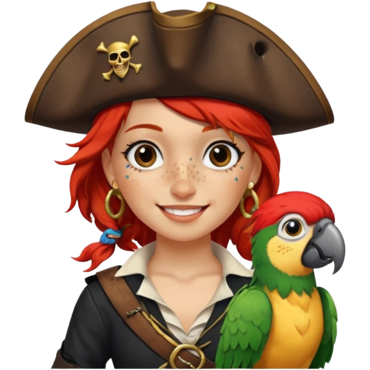 pirate and parrot😈👧🏻😏 emoji