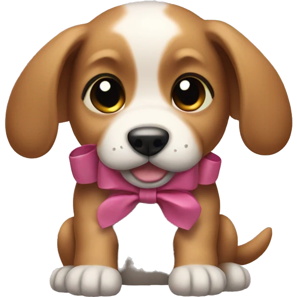 puppy with a bow  emoji