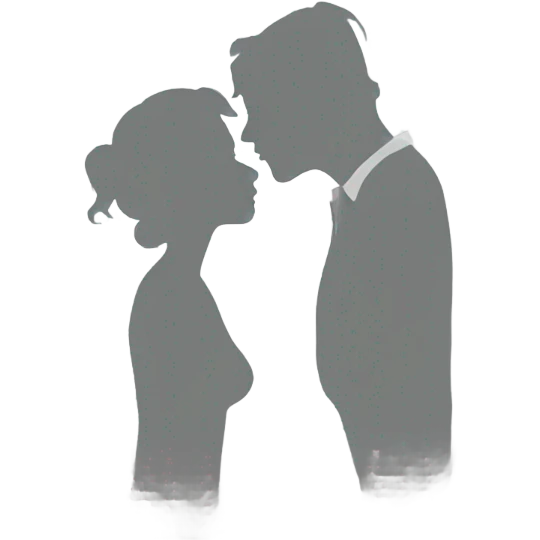 Couple kissing silhouette emoji
