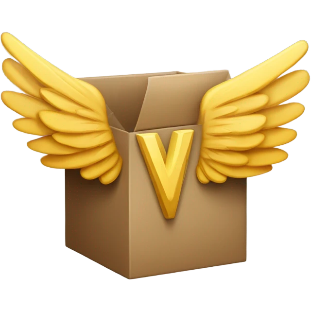V with wings inside a square box flat  emoji