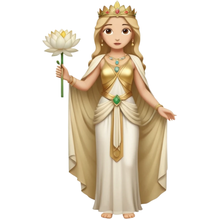 una diosa de la época púnica, de alto rango y de estatura media, una foto de cuerpo entero emoji