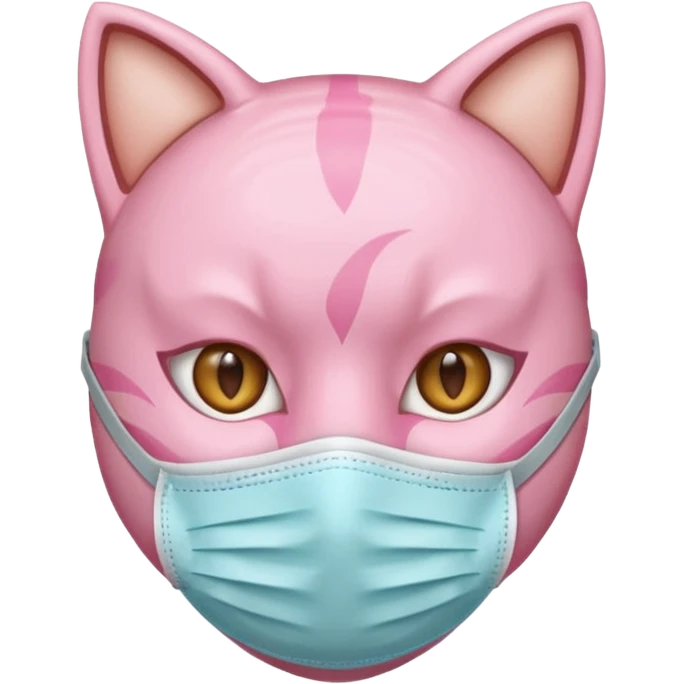 pink doctor cat, surgeon mask emoji