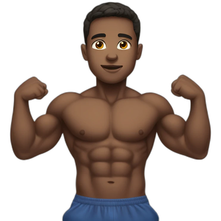 Boy doing chest press emoji