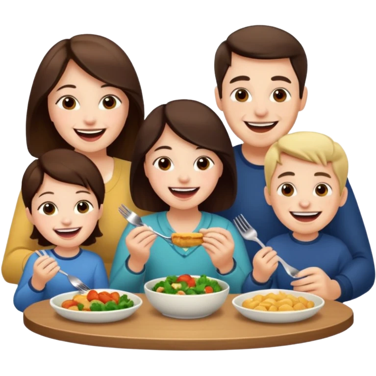 light family having dinner emoji