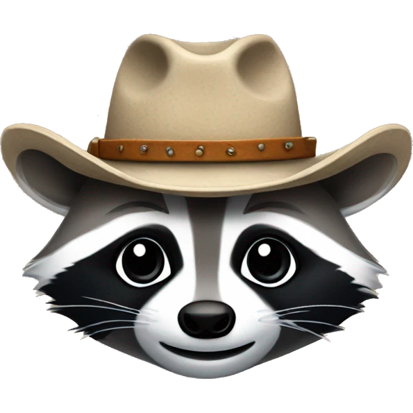 Raccoon in a cowboy hat emoji