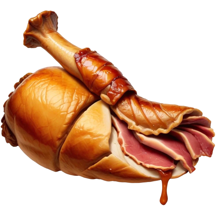 Biting a turkey leg emoji
