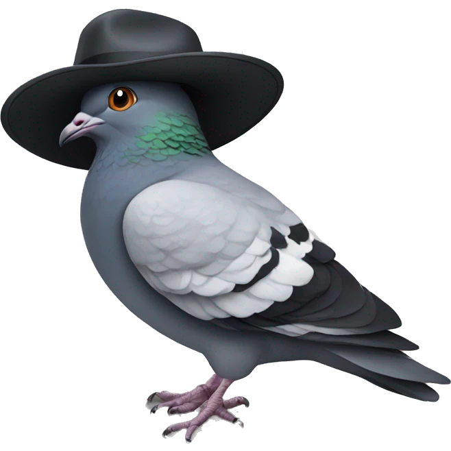 Pigeon with hat emoji