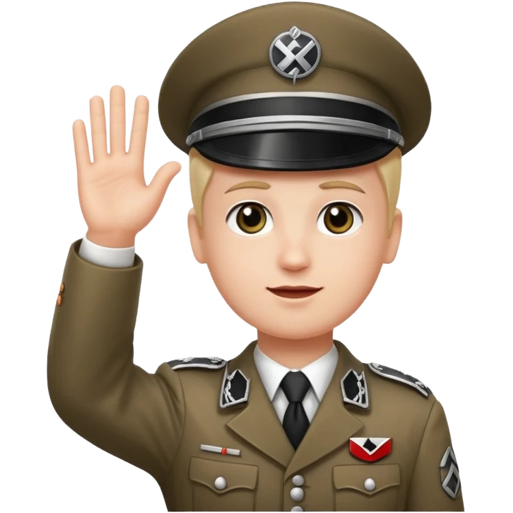 Hand up emoji in nazi uniform emoji