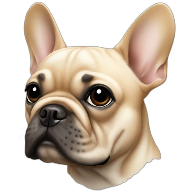 Beige French bulldog with black dots on the head emoji