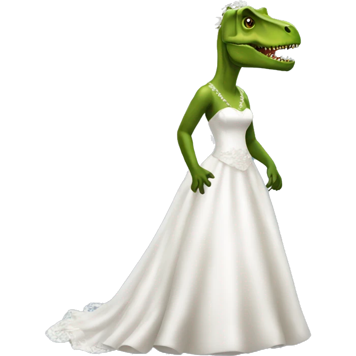 T-Rex in wedding dress emoji