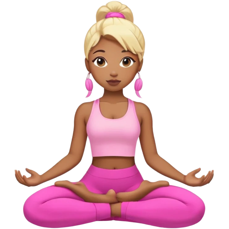 black girl with blonde hair pink yoga aesthetic emoji