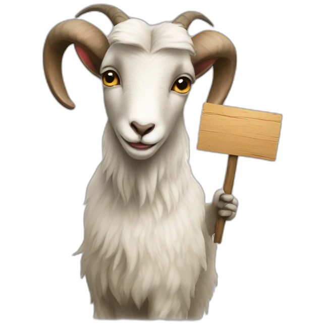 Goat with a sign emoji