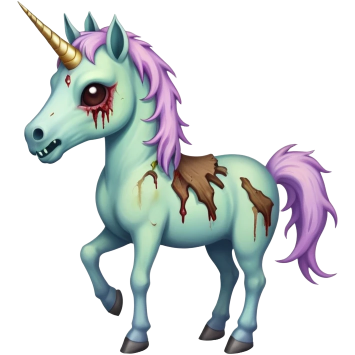 Beautiful Zombie unicorn emoji