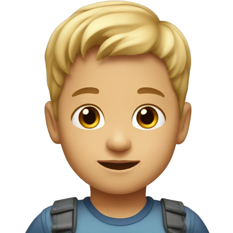 A 1 years old boy with blond to brown hair  emoji