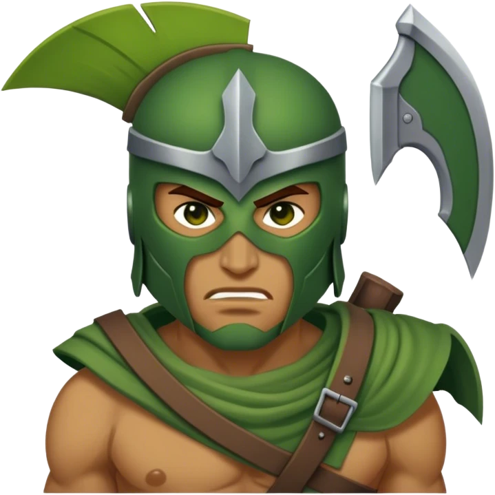 A green spartan that is killed emoji