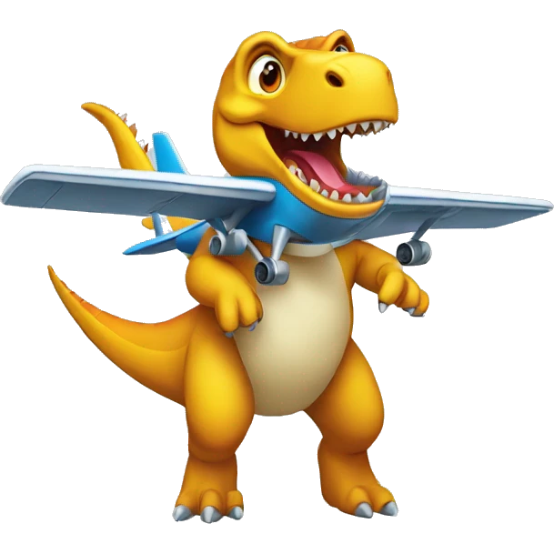 dinosaur controlling aircrafts emoji