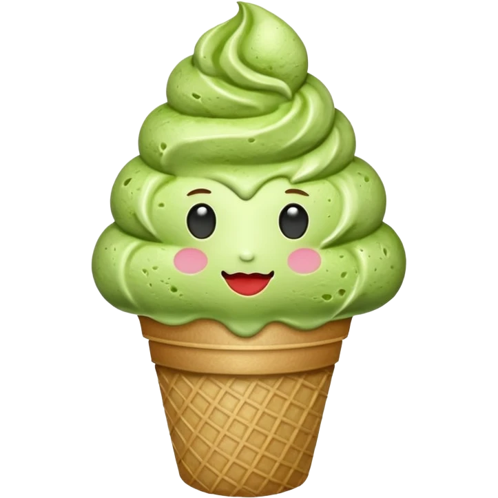 heart shape matcha ice cream emoji