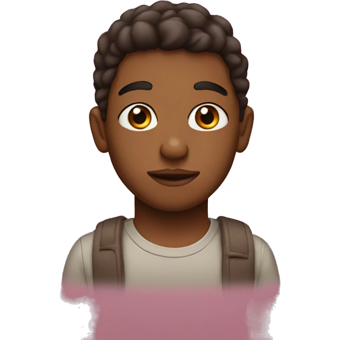 brown boy with pink lips emoji