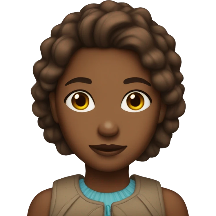 Brown Skin girl with Brown hair emoji