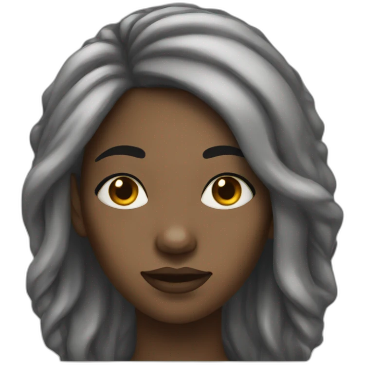 Black woman with long hair close one eye emoji