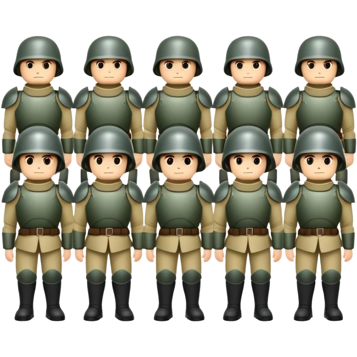 Army of soldiers emoji