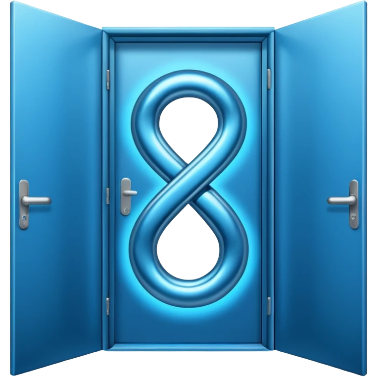 open door with glowing infinity sign emoji