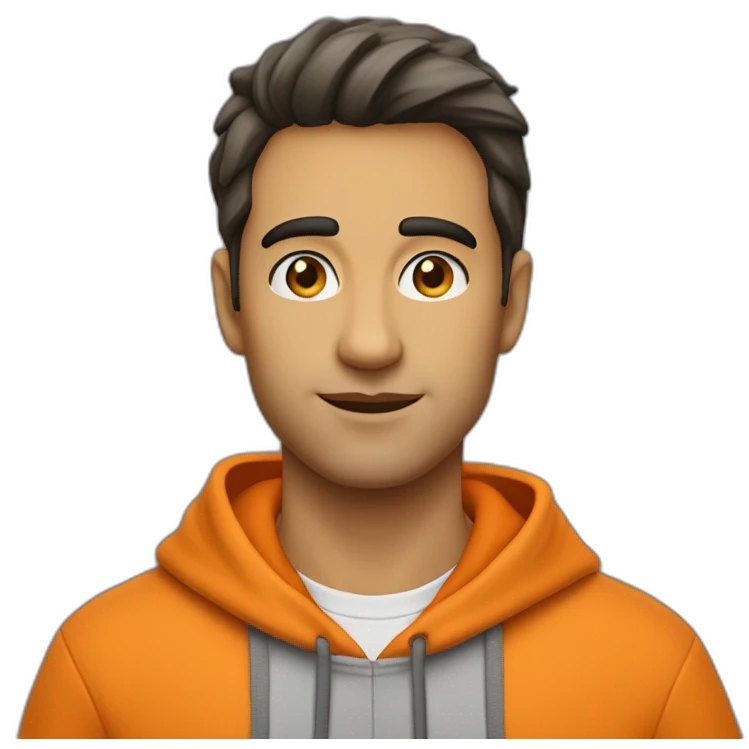 alfio bardolla with orange hoodie emoji