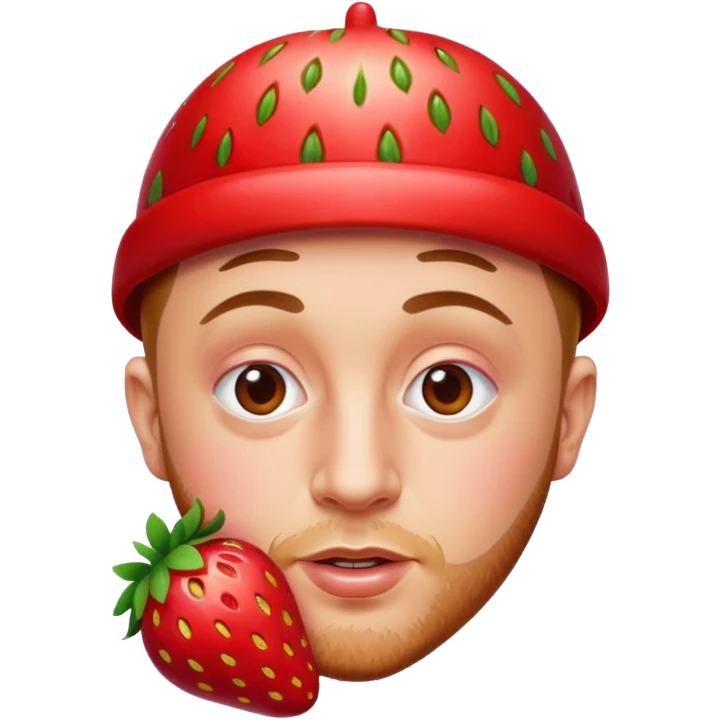 mac miller as a strawberry  emoji