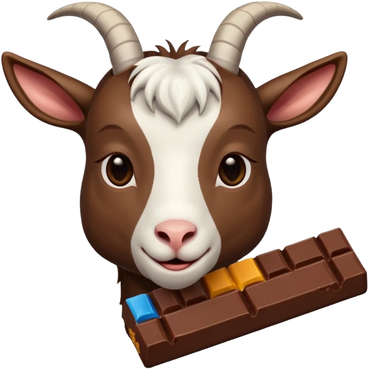 Goat eating chocolate emoji