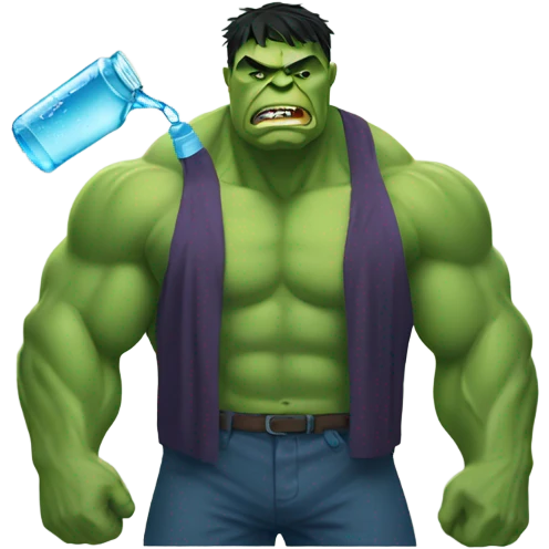 Hulk drinking water emoji