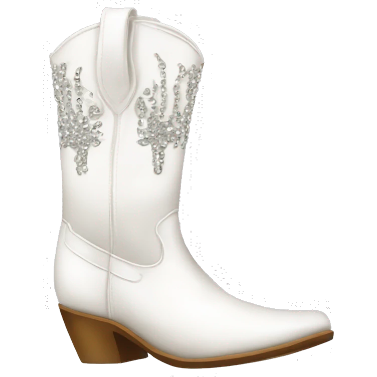 White cowgirl boots with rhinestones emoji
