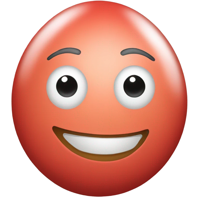Red egg without any face emoji