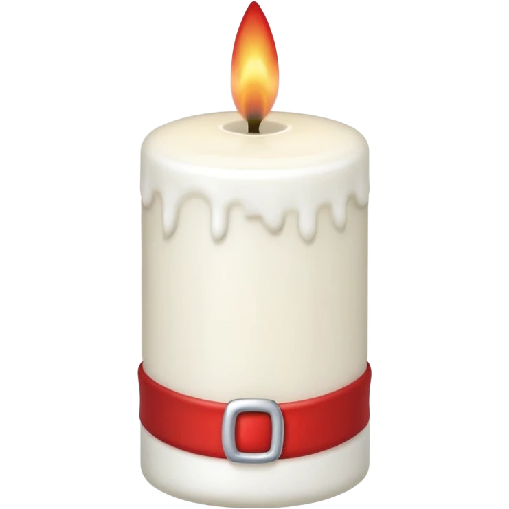 white candle with a Santa hat emoji