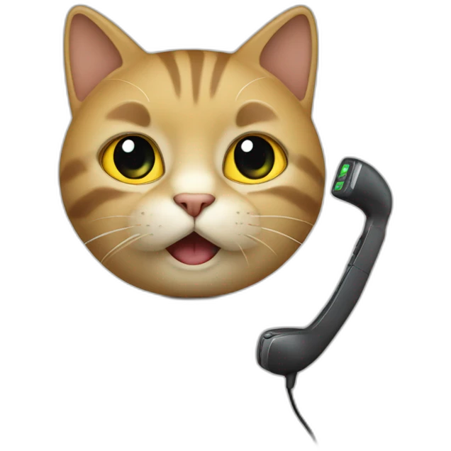 un chat qui téléphone emoji