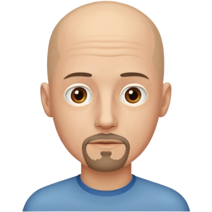 Hombre delgado piel clara sin cabello con perilla emoji