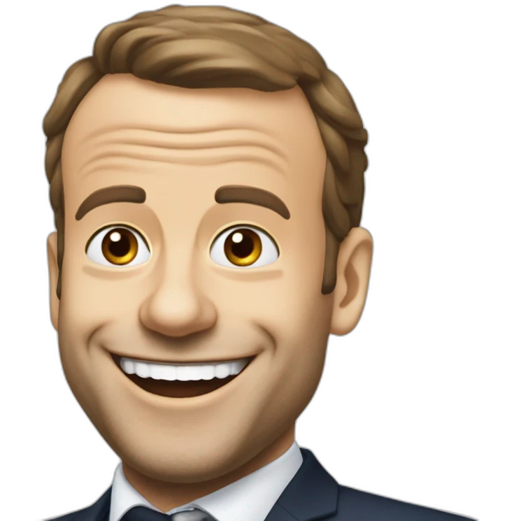 Macron en train de rire emoji