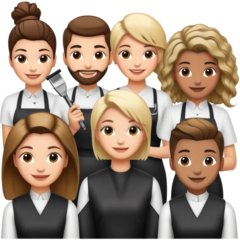 professional salon team with different hairstylists emoji