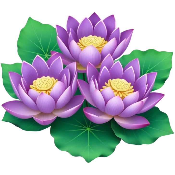 bouquet Purple Lotus,stem, Lotus leaf emoji