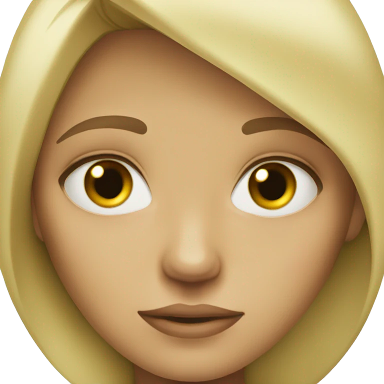 Blonde girl dull eyes emoji