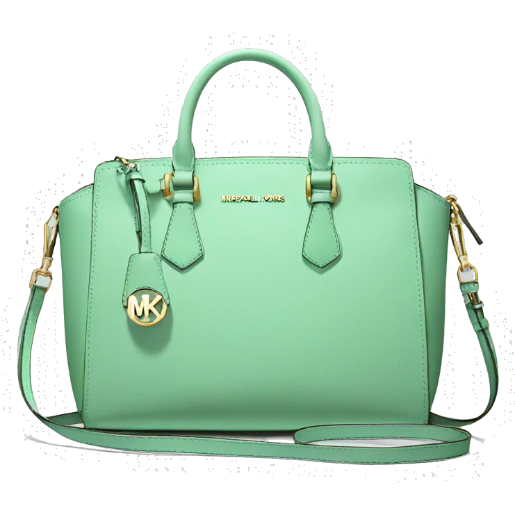 Realistic mint green designer Michael kors satchel purse. emoji