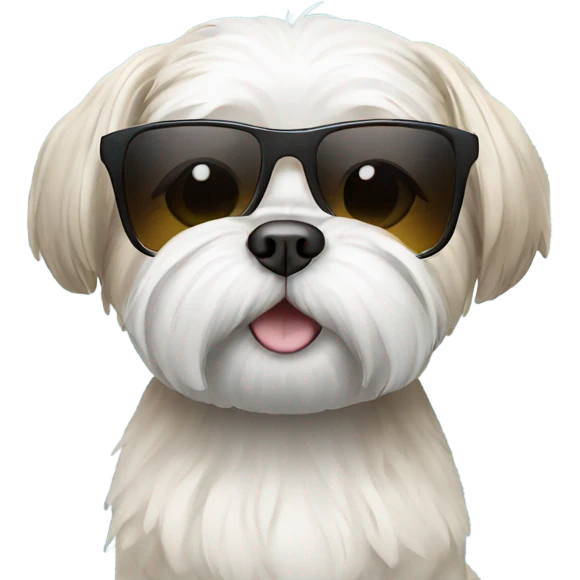 Shi tzu dog wearing sunglasses emoji
