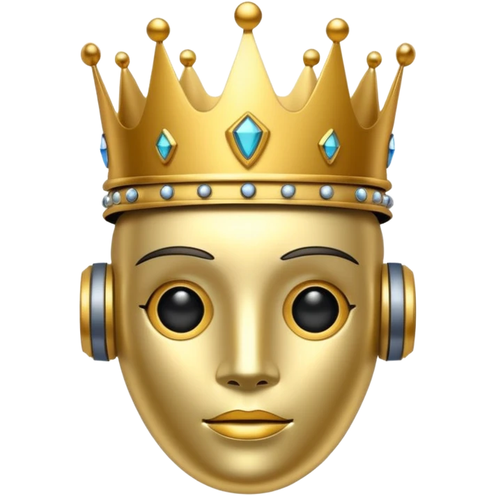 robot wearing a crown emoji