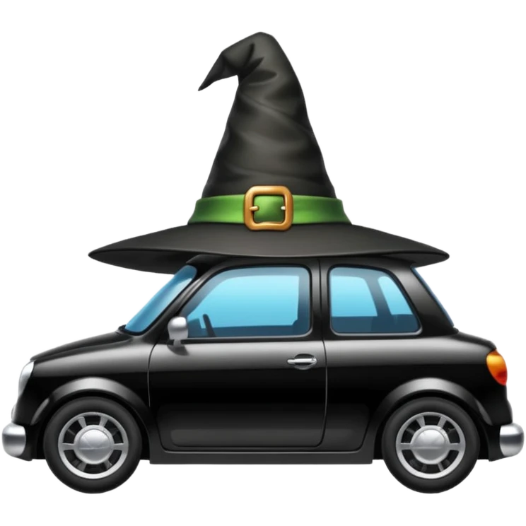 car with a witch hat  emoji