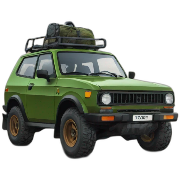 orc in the Niva 4x4 russian car emoji