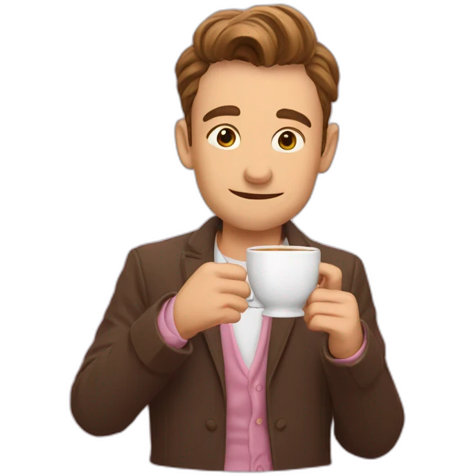 vasek mlejnsky sipping tea with pinky finger up emoji