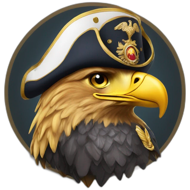 golden imperial eagle with napoleon tricorne hat emoji