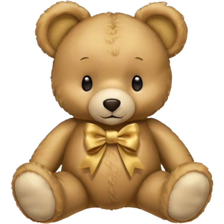beige teddy bear with golden bow emoji
