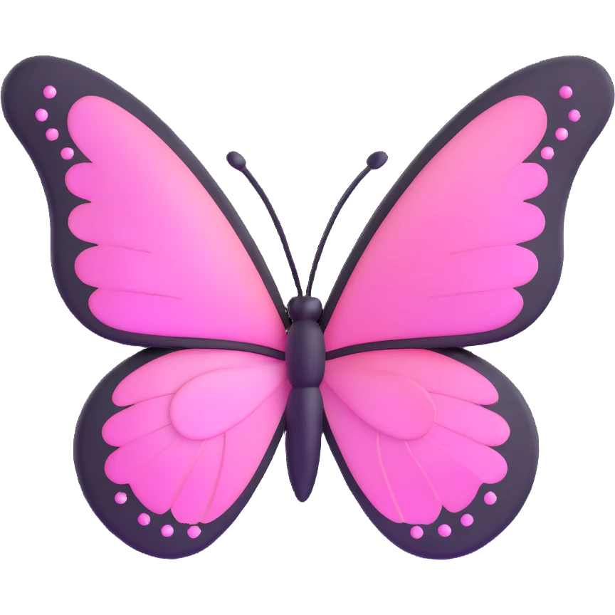 Light pink butterfly with glitter effect emoji