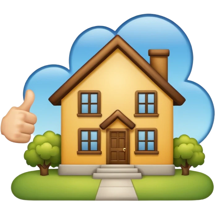 House with thumbs up emoji