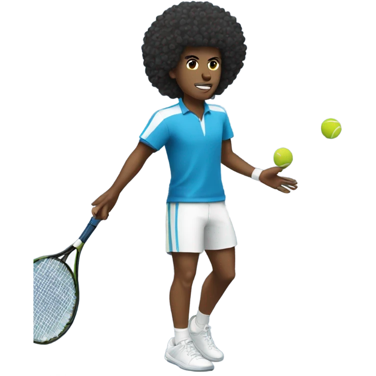 A tennis player with an afro emoji